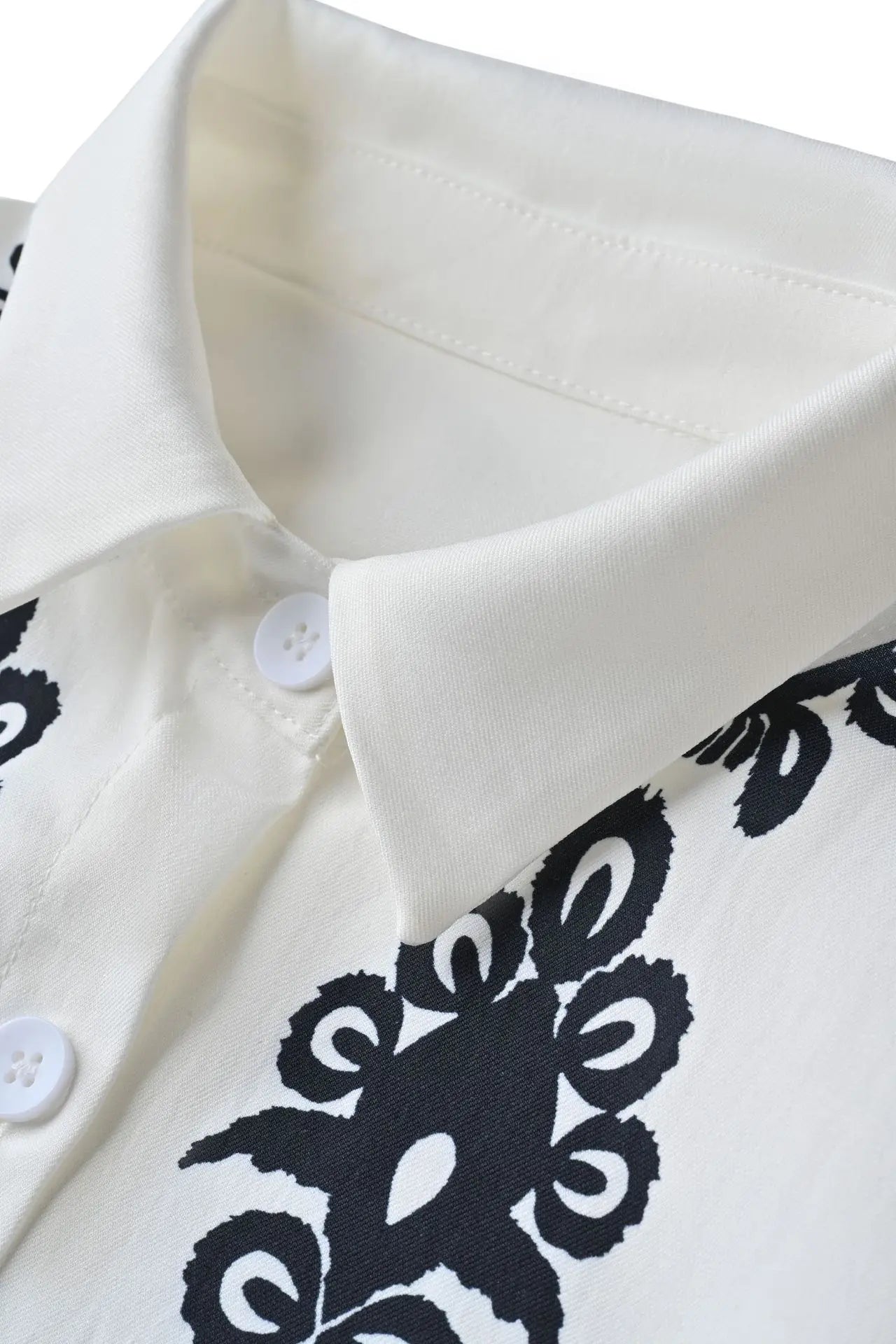 Printed Casual Two Piece Shirt and Shorts Set for Women