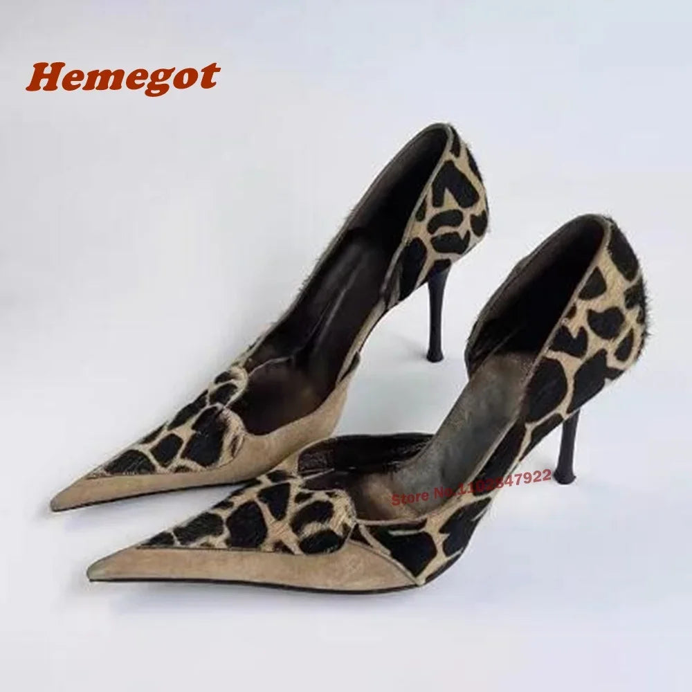 Leopard Print Pointed Toe Stiletto Pumps for Women