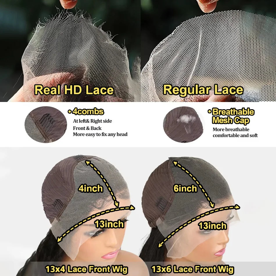 Pre Plucked Body Wave Human Hair Lace Front Wig for Women