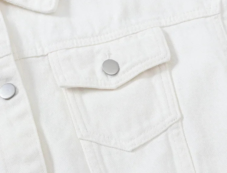 Long Sleeved Single Breasted Denim Coat with Lapel for Women