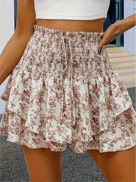 Boho Printed High Waist Mini Skirt