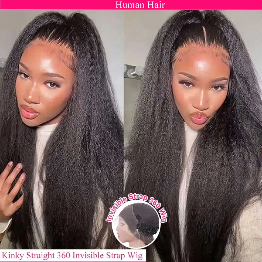 Glueless Kinky Straight Full Lace Human Hair Wig for Women