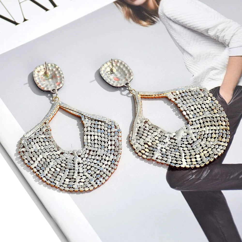 New Exaggerated Luxury Crystal Accessories For Women Long Tassel Rhinestone Drop Earrings Girls Wedding Jewelry Wholesale