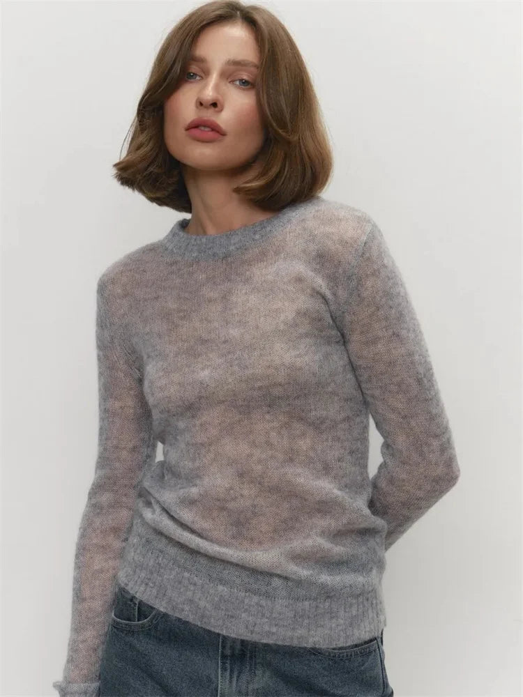 See Through Mesh Knit Sweater