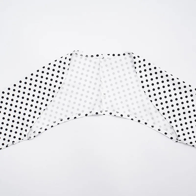 Retro Polka Dot Two Piece Crop Top and Shorts Set for Women