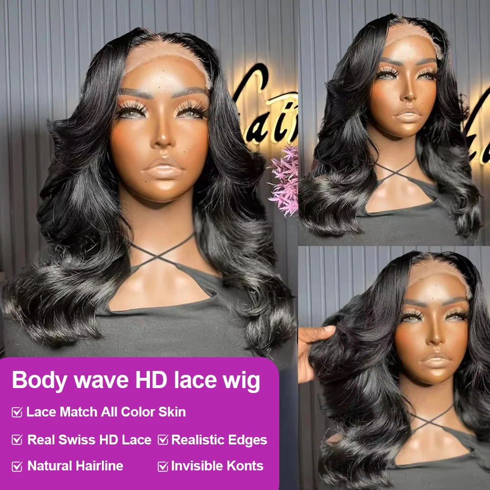 High-Density Body Wave Bob Wig (10–16 Inch Options)