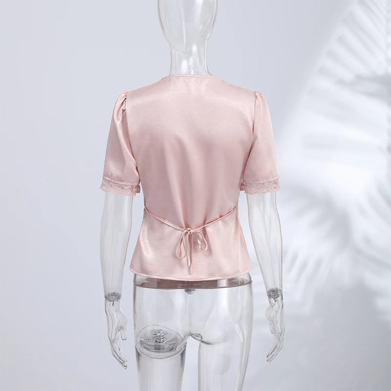 Lapel Jacket and Ruffle Hem Shorts Two-Piece Set for Women