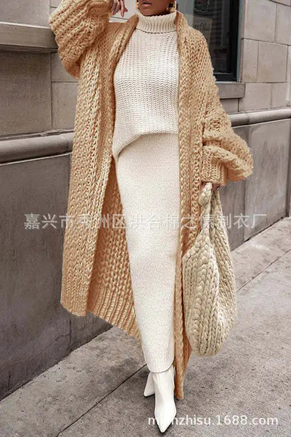 Casual Oversized Hollow Out Knit Cardigan for Women