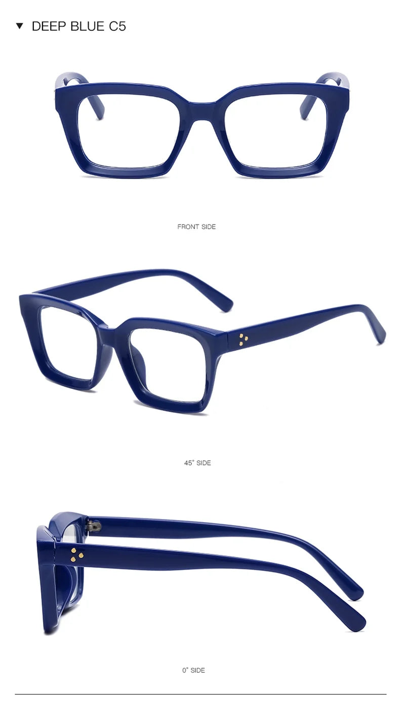 Oversized Square Reading Glasses With Plastic Frames for Women