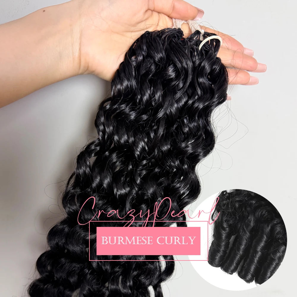 Pre Separated Curly Human Hair Crochet Extensions for Women