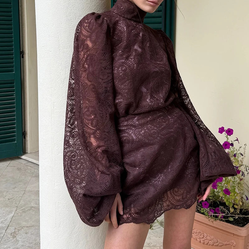 Embroidered Stand Collar Shirt And Skirt Set for Women
