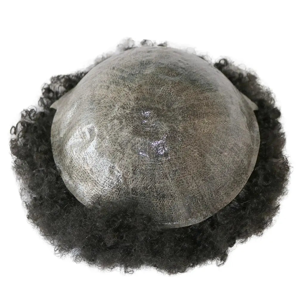 Afro Curly Remy Human Hair Toupee With Natural Hairline for Women