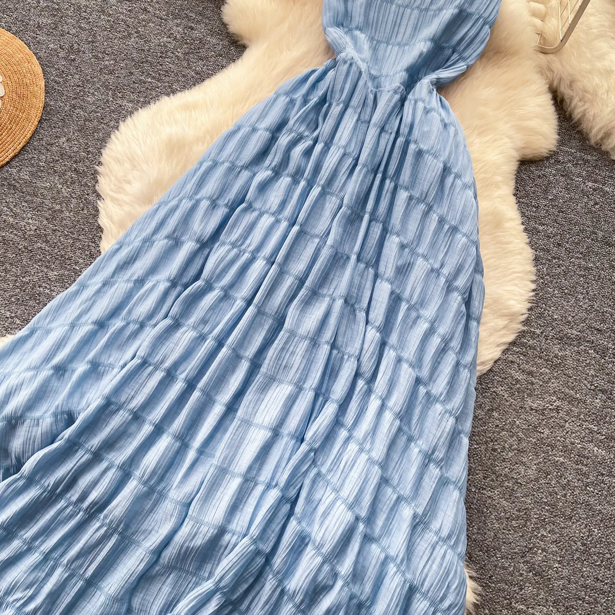Backless Lace Up Summer A-Line Maxi Sundress for Women