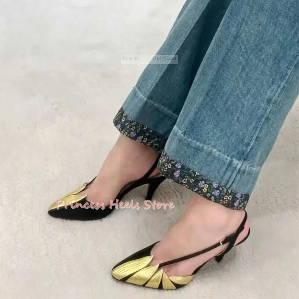 Genuine Leather Leaves Sandals With Ankle Strap For Women