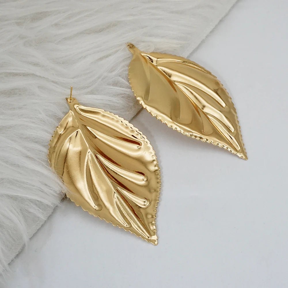 Fashion Jewelry Big Gold Color Round Geometric Earrings Dangle Drop Earrings For Women African Wedding Party Gifts