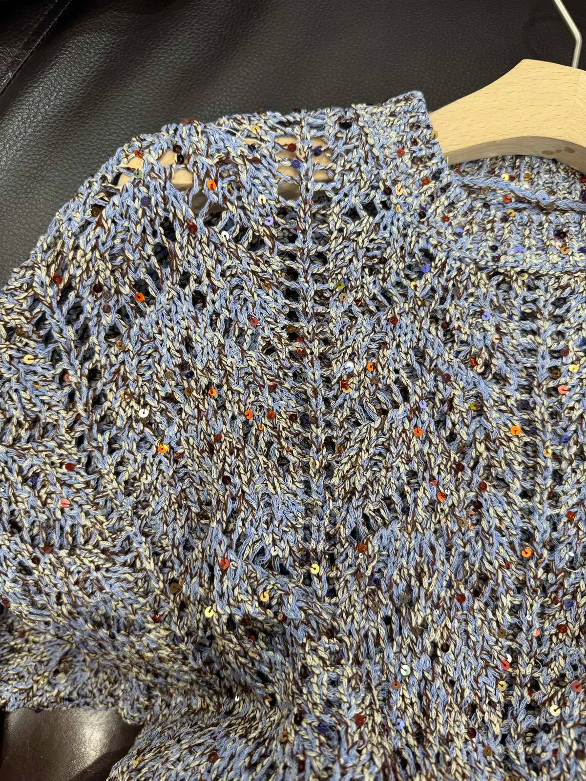 Embellished Diamond Sequin Lightweight Knit Sweater For Women