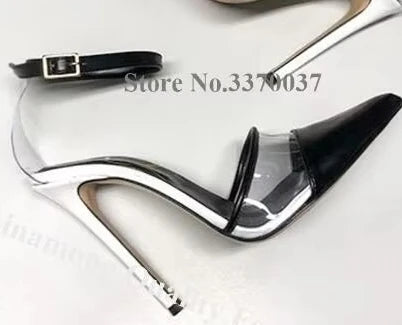 Transparent Cut Out Stiletto Pointed Toe Pumps for Women