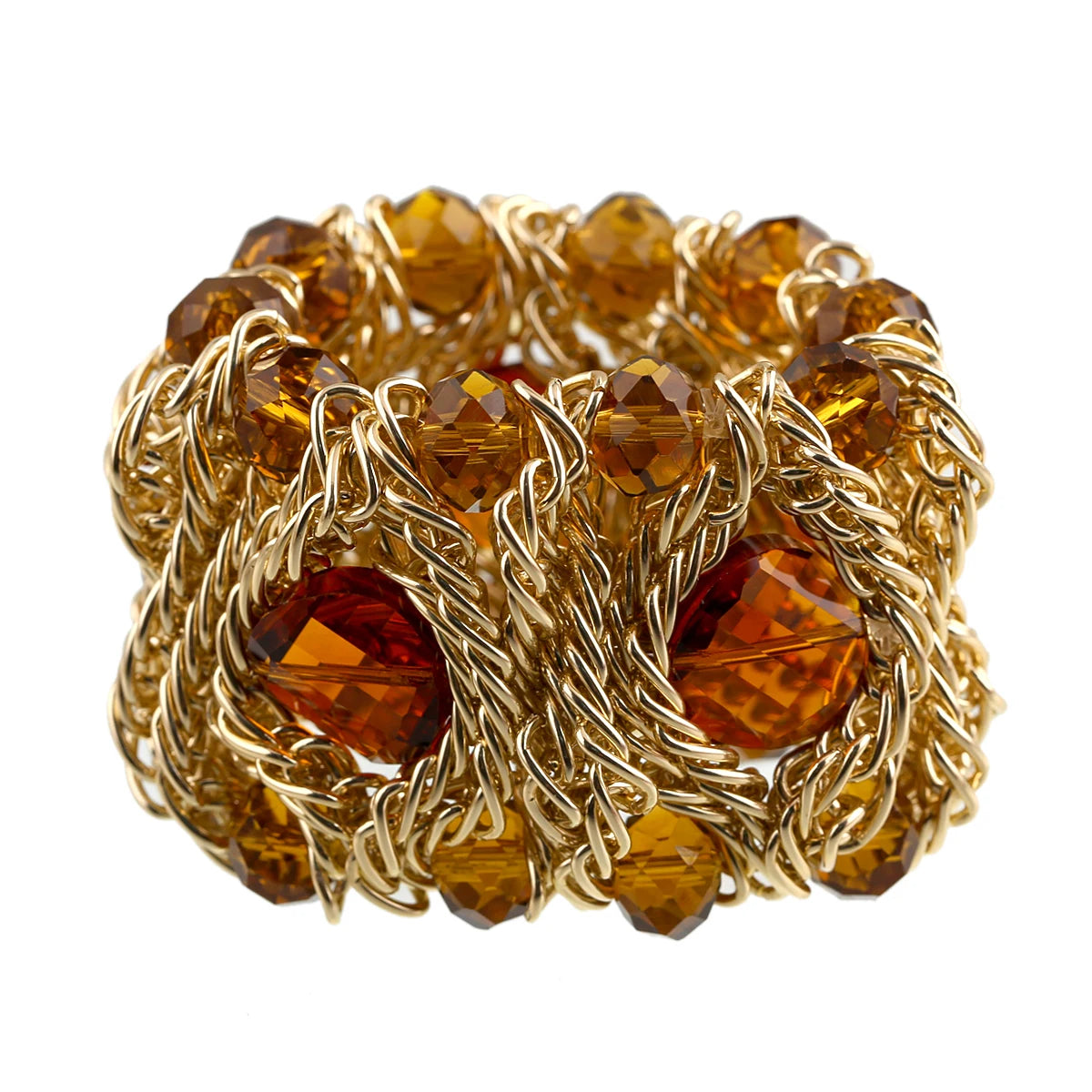 Beaded Crystal Statement Elastic Bracelet for Women