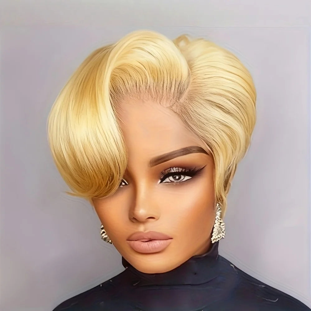 Finger Wave Brazilian Human Hair Lace Front Wig for Women