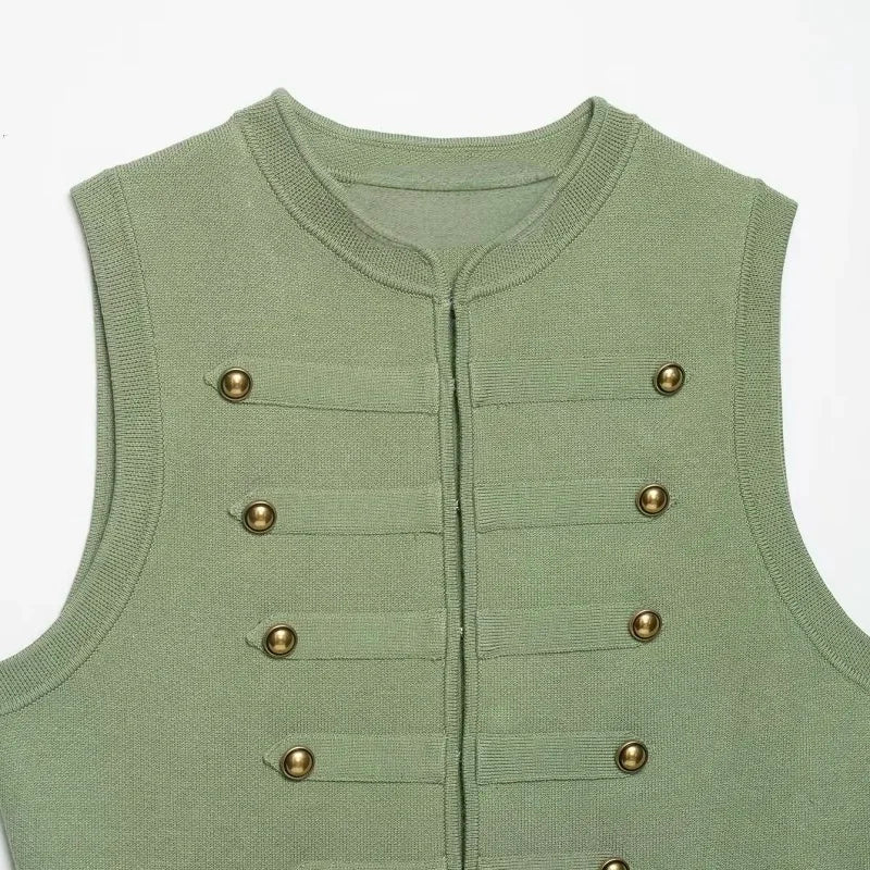 Comfortable Knitted O Neck Sleeveless Vest For Women