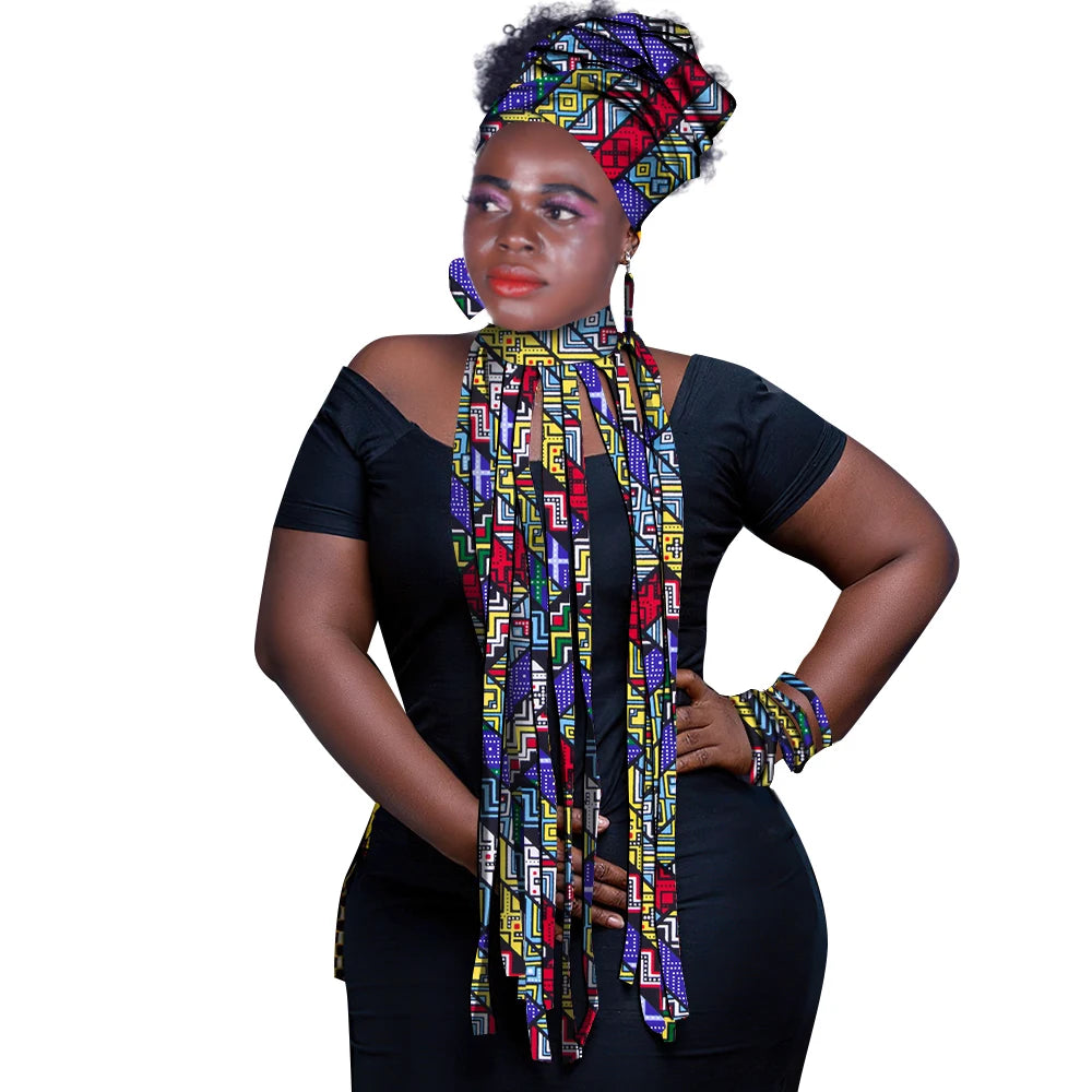 Ethnic Chic Multicolor Headwrap Jewelry Set for Women