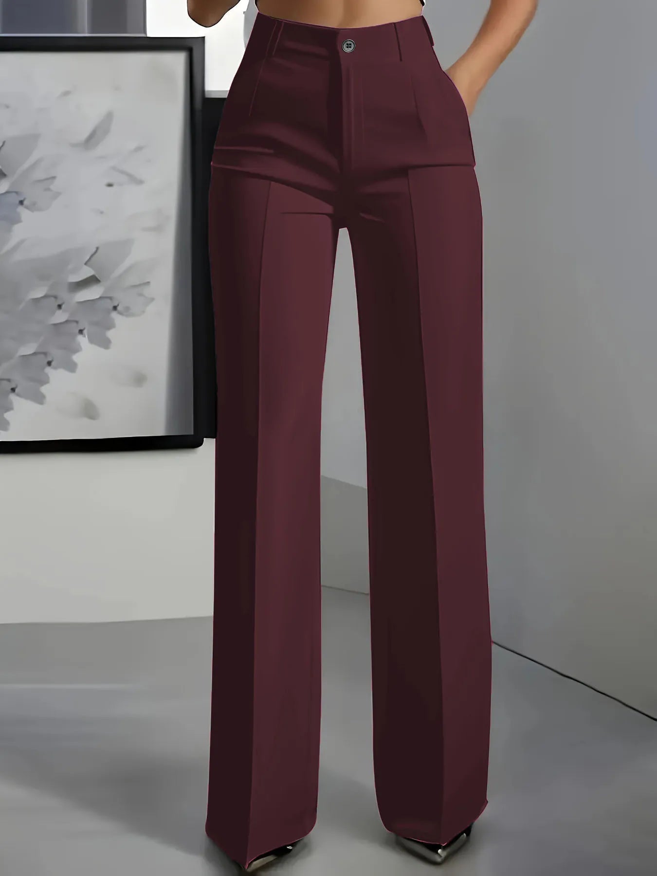 2026 New Women's High-Waist Drapey Straight-Leg Suit Pants Simple Elegant Long Trousers for Ladies