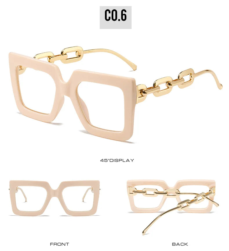 Oversized Square Blue Light Reading Glasses for Women