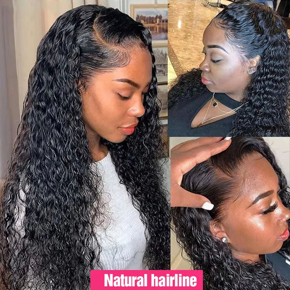 HD Transparent Lace Front Curly Human Hair Wig for Women