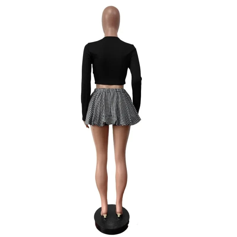 Lovely Girl Streetwear Mini Skirt Outfit Set Sexy Lady Elegant Two Pieces Club Matching Set Jacket+Mini Skirt