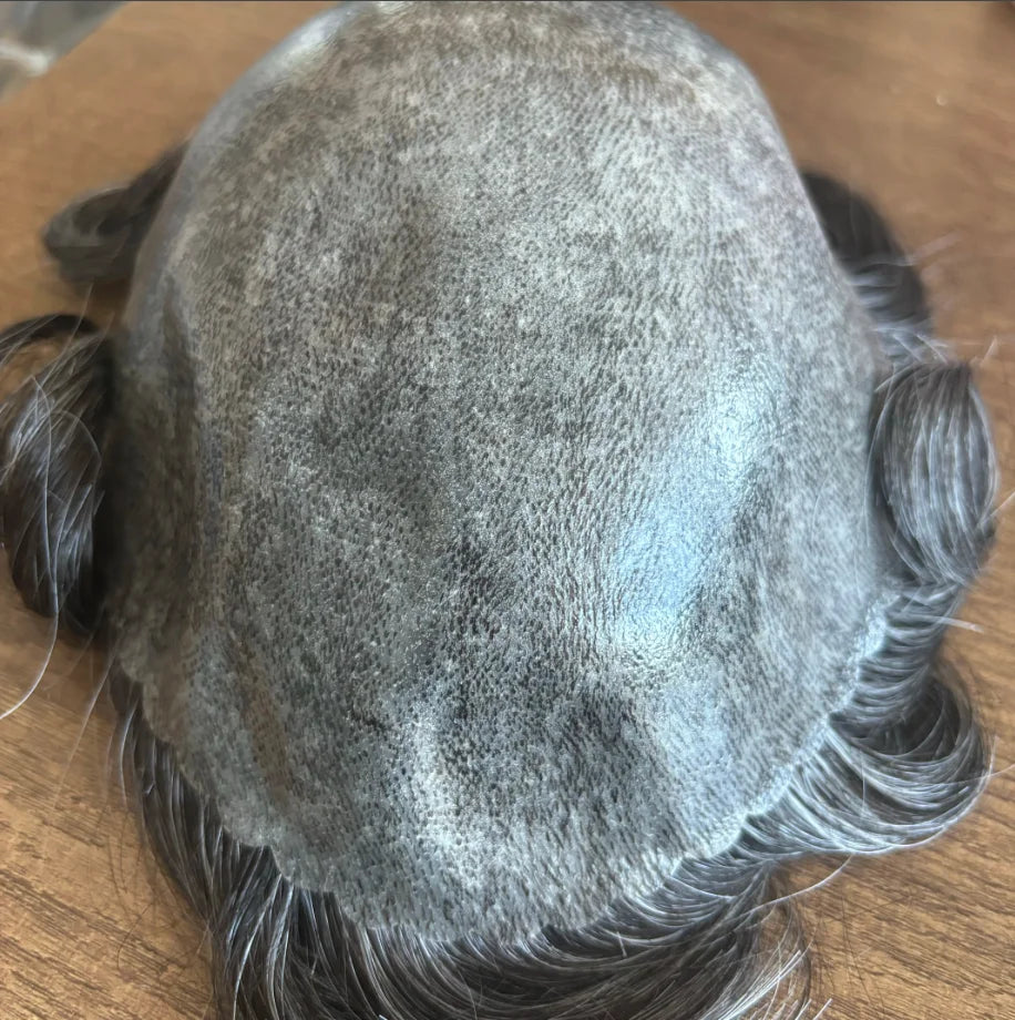 Grey Human Hair Toupee Replacement System for Women