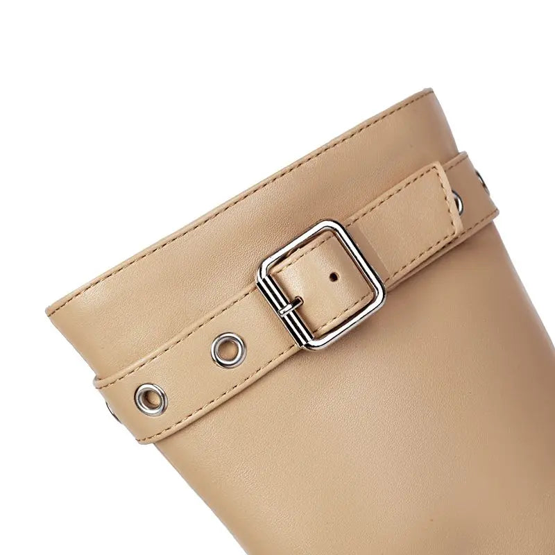 Elegant Metal Decor Zipper Buckle Sandals for Women