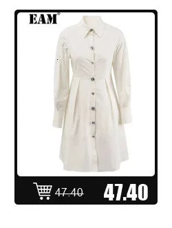 [EAM]  Women Black Cross Bandage Short Blazer New Lapel Long Sleeve Loose Fit  Jacket Fashion Tide Spring Autumn 2025 1T126