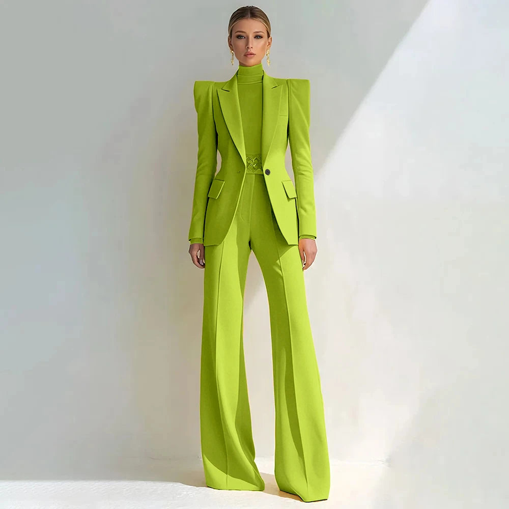 Stylish Double Breasted Two Piece Pantsuit for Women