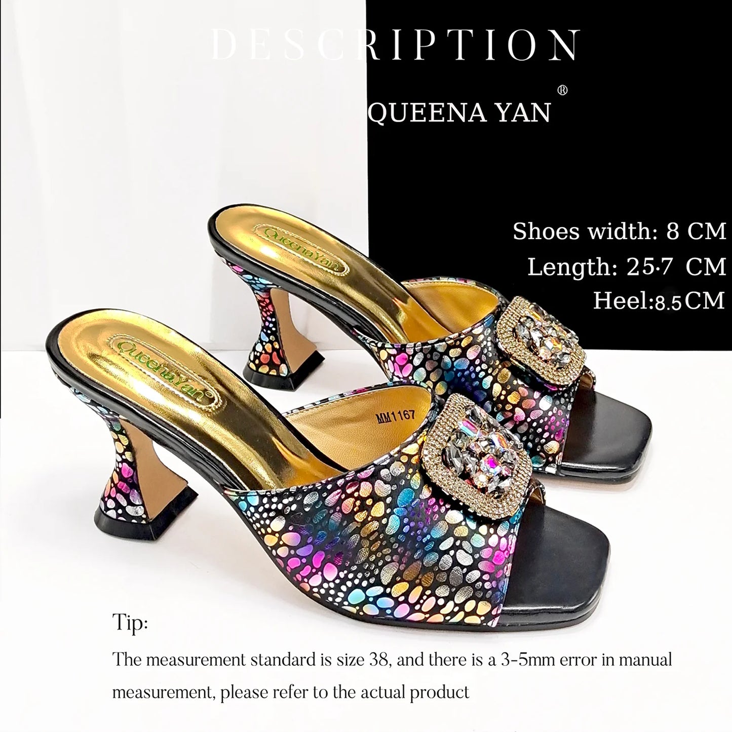 QueenaYan 2025 Fashion Newest Arrival Orange Color Square Toe Women Sandals Shoes Matching Bag Set for Ladies Wedding Party Pump