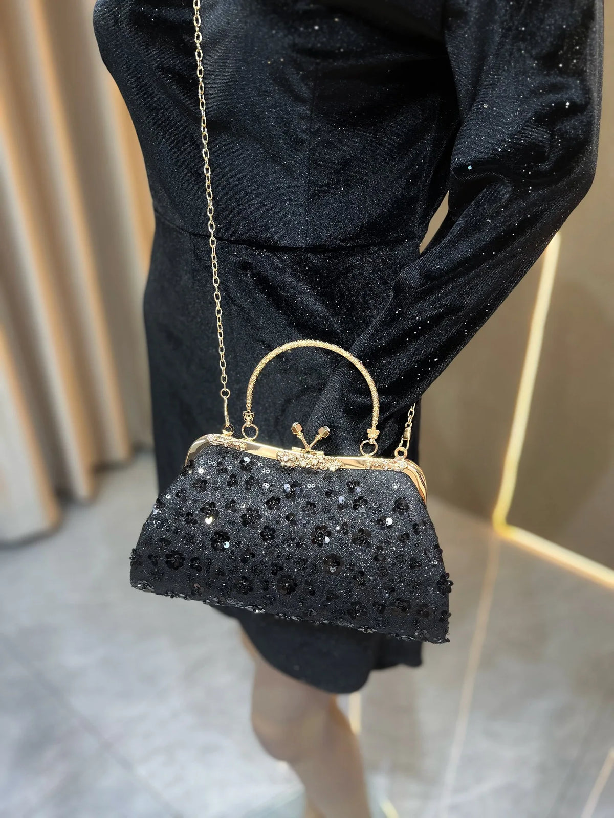 New Dinner Handbag Sequined Diamond Dinner Party Women's Handbag Luxury Brand Fashion Trend Women's Shoulder Crossbody Bag