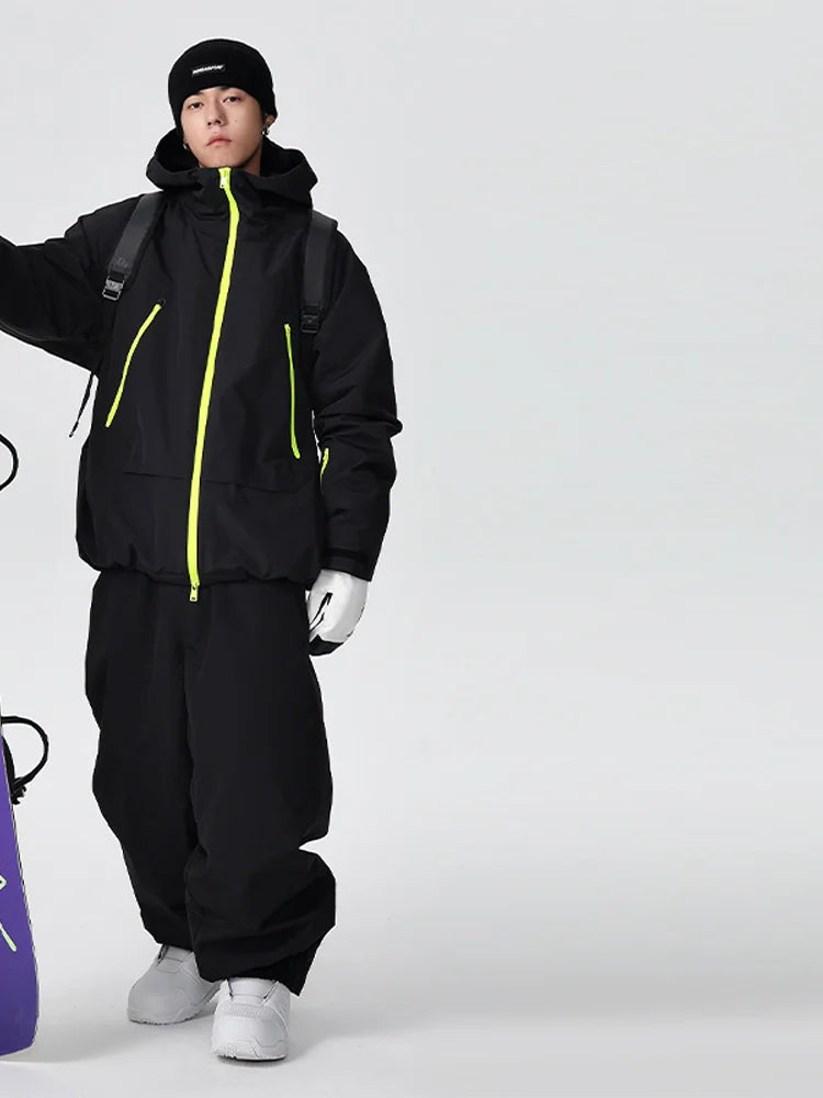 Waterproof Fleece-Lined Hooded Windbreaker Set for Women