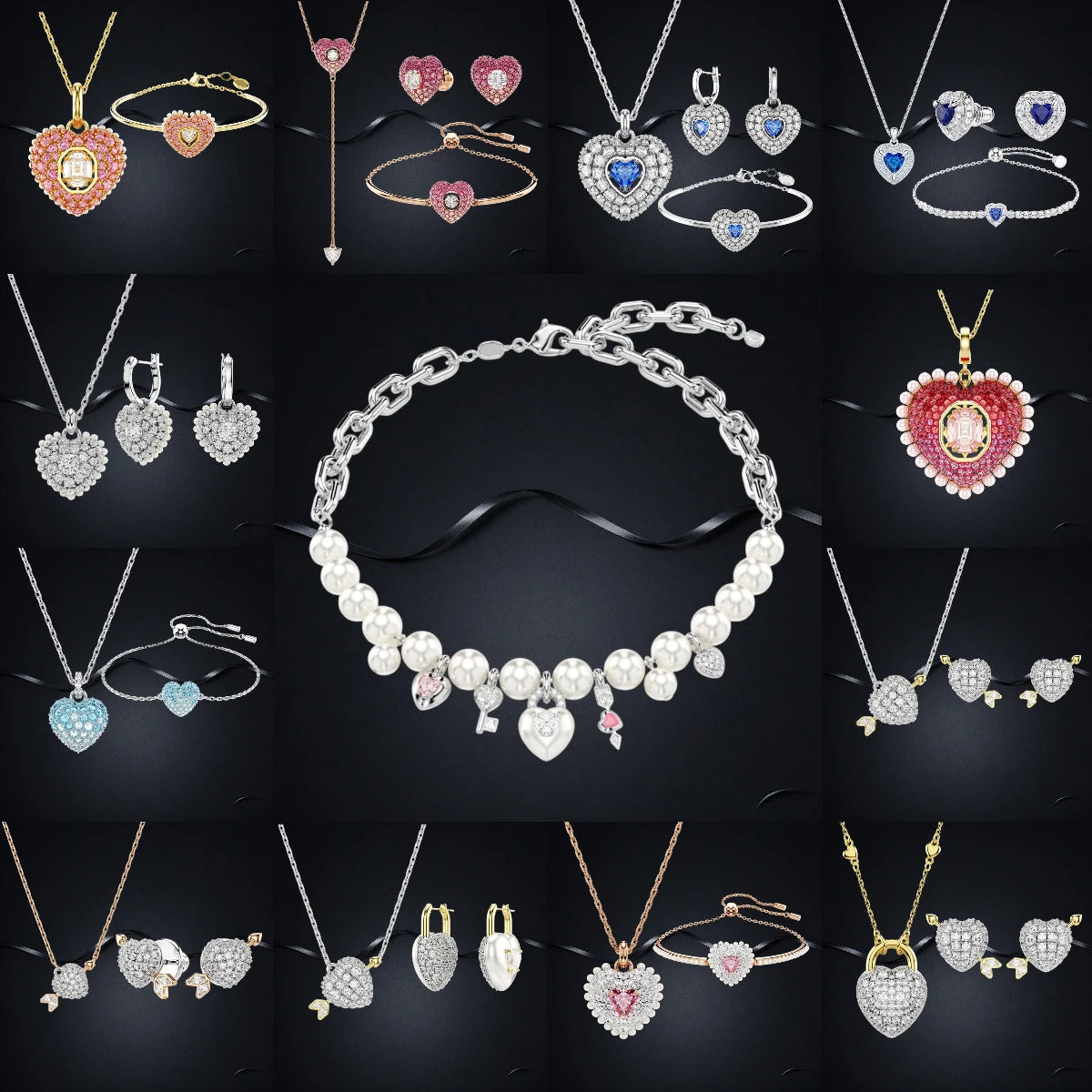 Faceted Crystal Necklace And Earrings