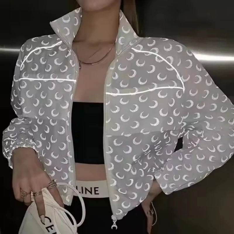 Oversized Reflective Sun Protection Jacket for Women