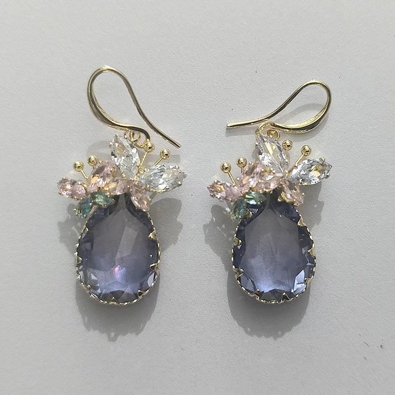 Butterfly Cubic Zirconia Drop Earrings