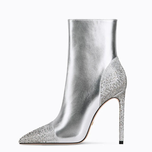 Sparkling Crystal Stiletto Boots