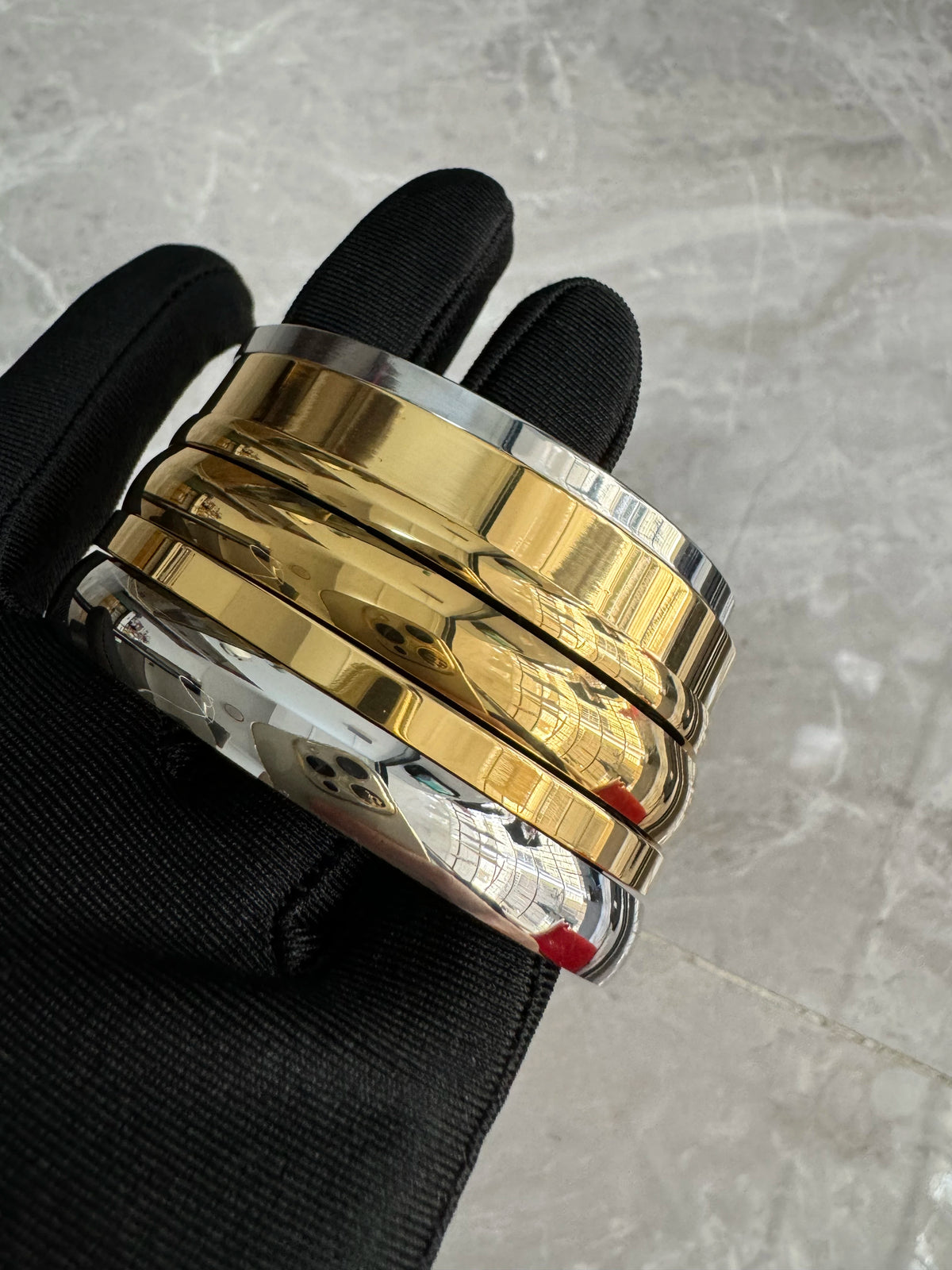 Waterproof Oval Stainless Steel Bangle Bracelet for Women