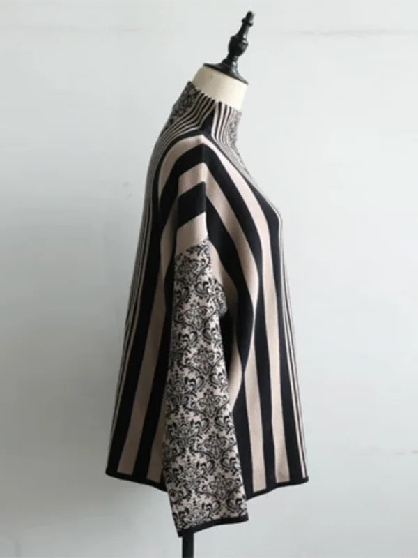 Gymystars Casual Autumn Two Piece Set Elegant Loose Striped Pullovers Column Knitting Skirts Fashion Trend Winter Skirts Suits