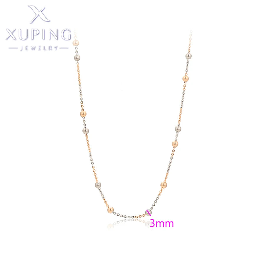 Multicolor Beaded Copper Chain Necklace for Women