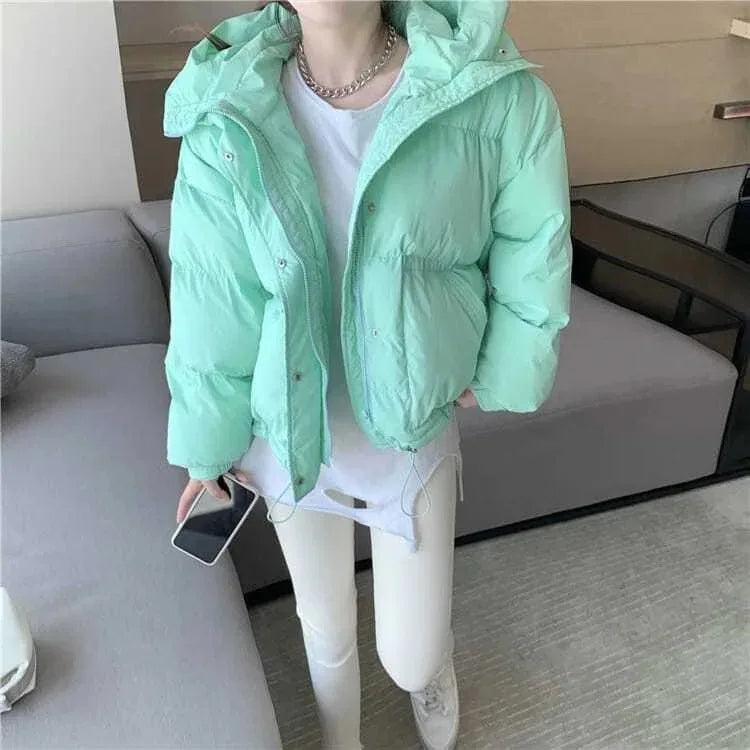 Warm Oversized Hooded Cotton Puffer Parka for Women