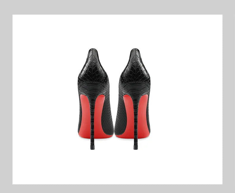 Snake Embossed Pointed Toe Stiletto Pumps for Women