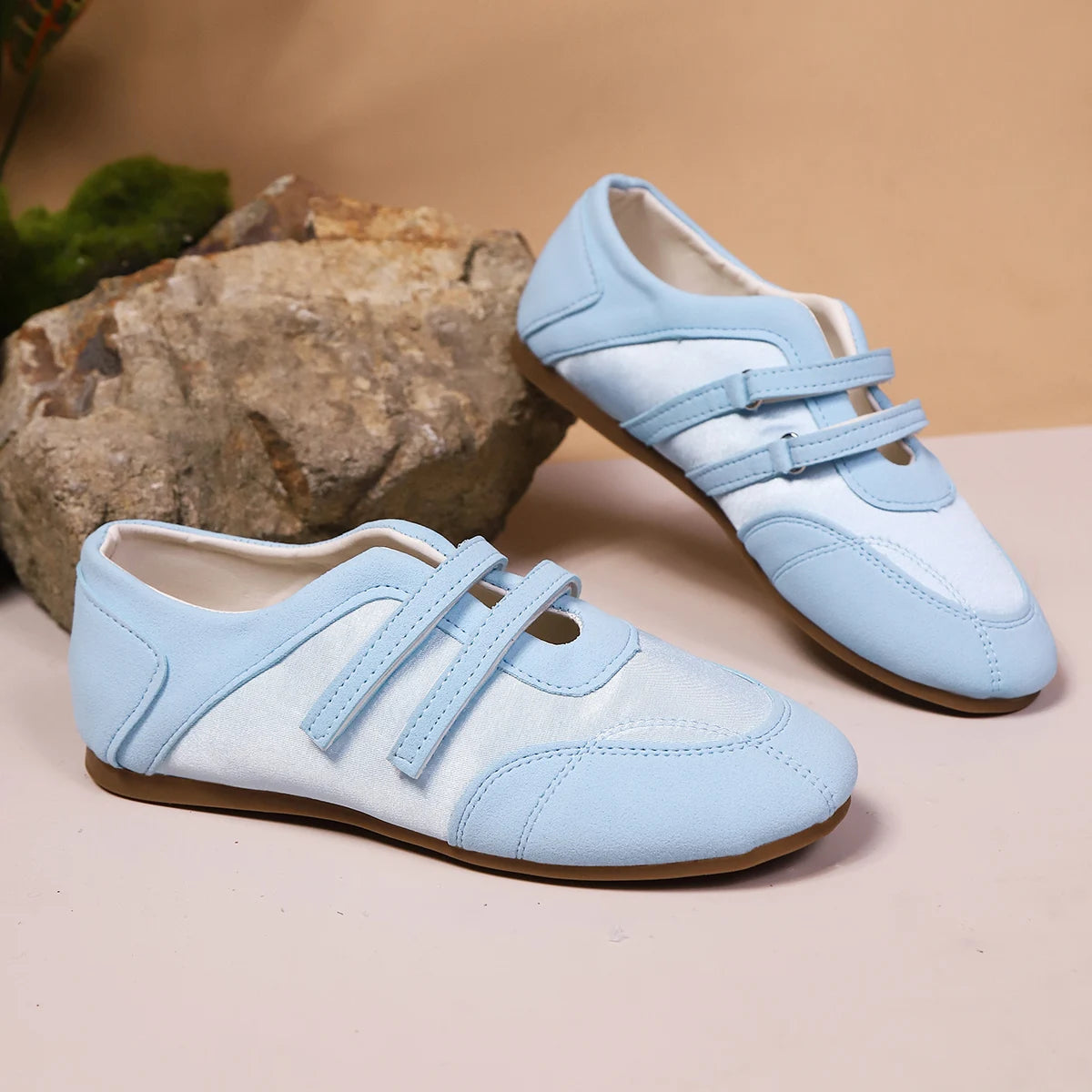 Cushioned Hook And Loop Casual Walking Sneakers For Women