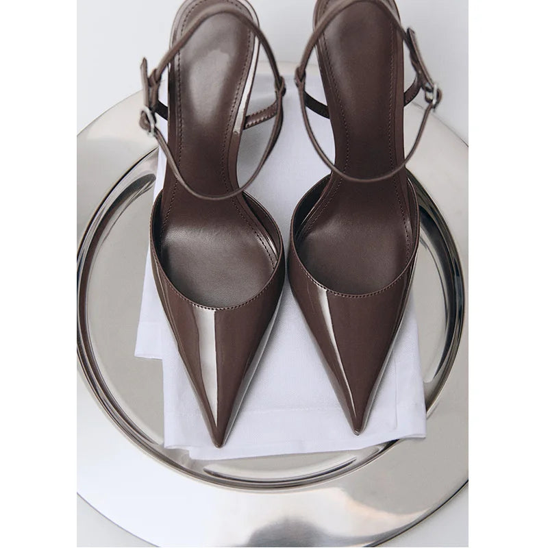 Elegant Pointed Toe Buckle Strap Stiletto Sandals for Women