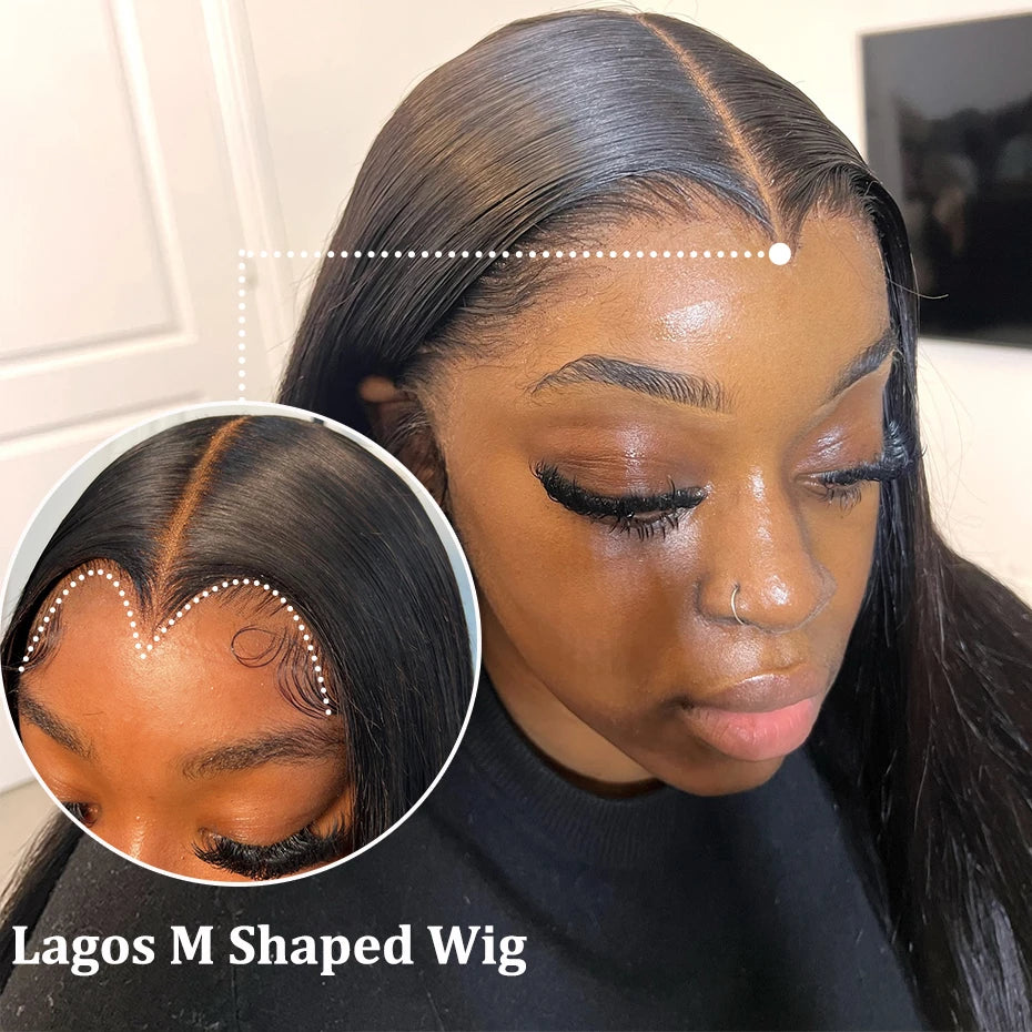 Pre Plucked Bone Straight Human Hair Lace Front Wig For Women