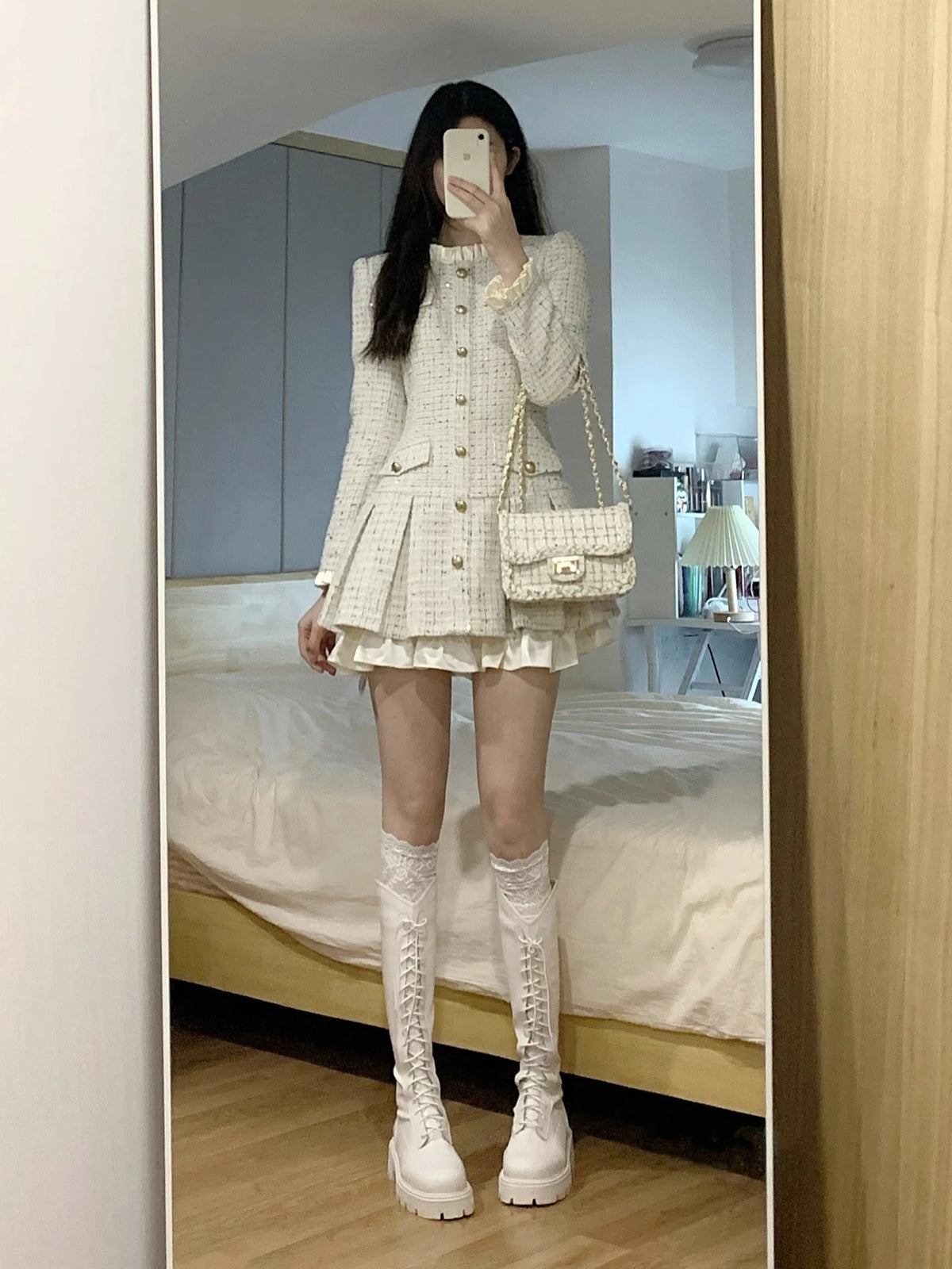 Elegant Slim Waist Color Block Polo Mini Dress for Women