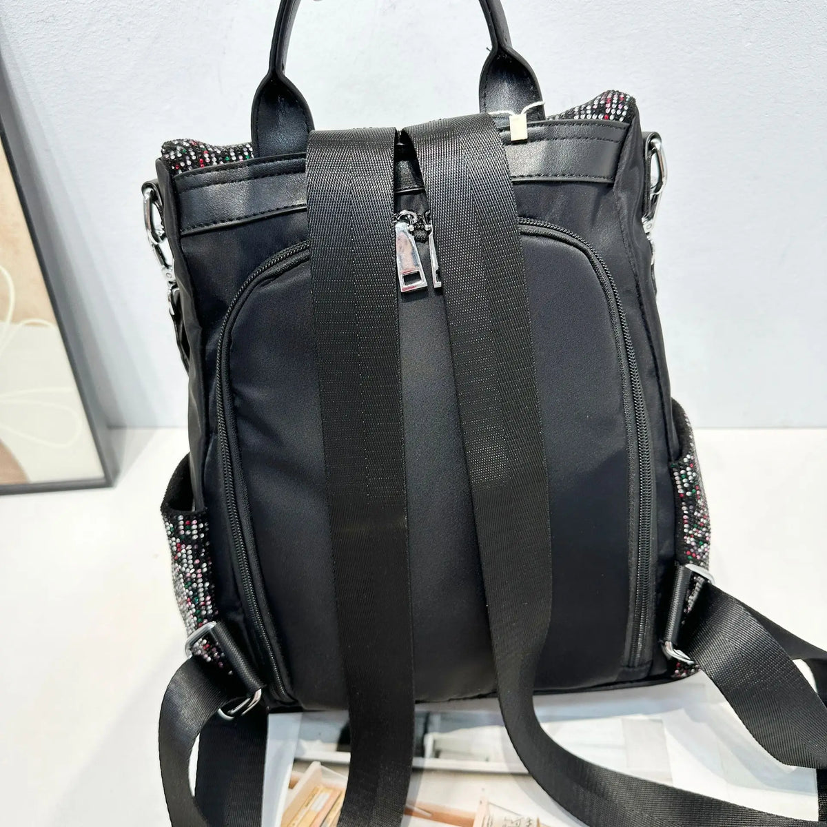 ABQP New Women's Diamond Backpack Large Capacity Women's Backpack Multifunctional Fashion Hot Diamond Casual Travel Backpack